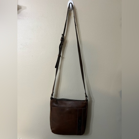 Wild West Classic Brown Leather Messenger Bag. Made in Losangeles - Picture 7 of 11